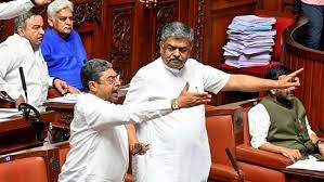 Karnataka MLC BK Hariprasad during the state Legislative Council Session, at Vidhana Soudha in Bengaluru.