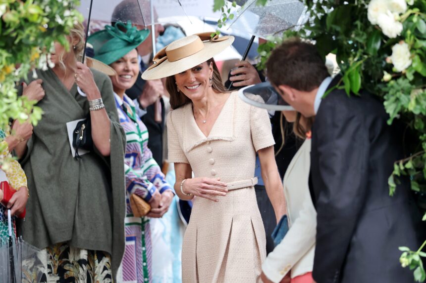 The Princess Of Wales Wears Blush Roland Mouret For First Royal Wedding Of The Year