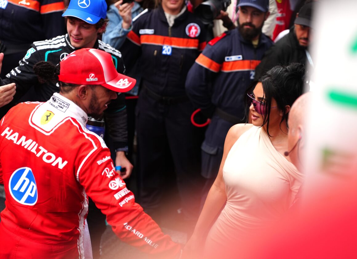 Kim Kardashian and Lewis Hamilton Share Sweet Embrace at the Grand Prix